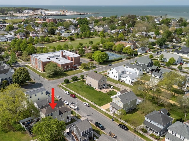 510 Plum St, Cape Charles, VA 23310 - birds eye view of property featuring a residential view and a water view