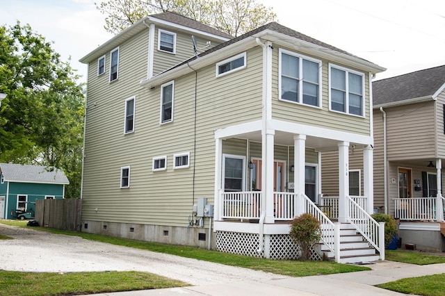 510 Plum St, Cape Charles, VA 23310 - view of front facade with a porch and crawl space