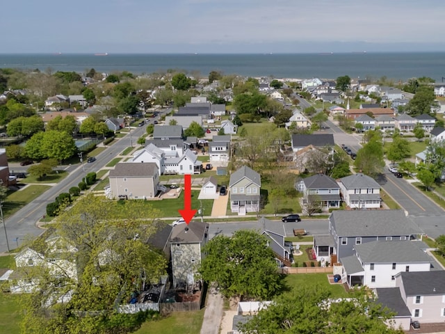 510 Plum St, Cape Charles, VA 23310 - drone / aerial view with a residential view and a water view
