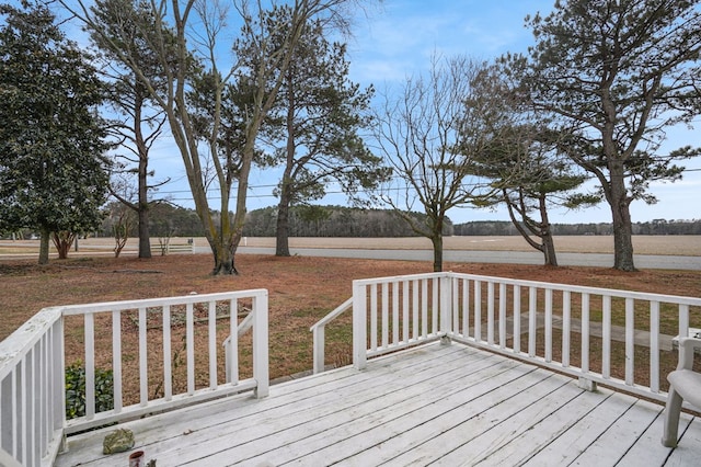 deck with a rural view