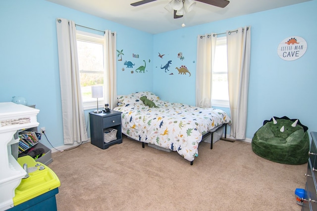 6545 Occohannock Neck Rd, Exmore, VA 23350 - carpeted bedroom with ceiling fan