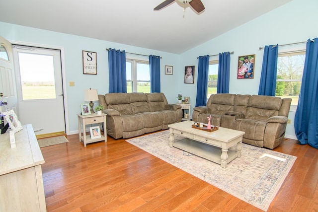 6545 Occohannock Neck Rd, Exmore, VA 23350 - living area featuring a wealth of natural light, light wood-style flooring, and ceiling fan