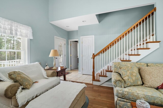 living room featuring hardwood / wood-style flooring