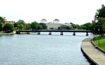 exterior space with a water view