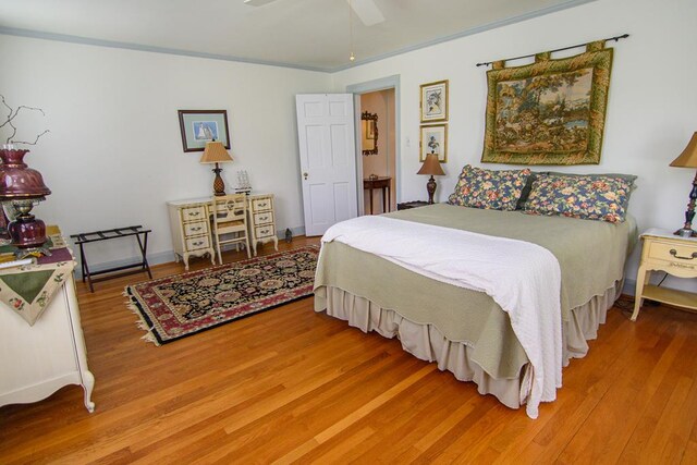 86 Market St, Onancock, VA 23417 - bedroom featuring light wood-style floors and ceiling fan