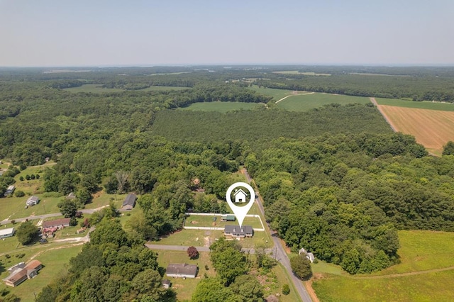 aerial view featuring a rural view