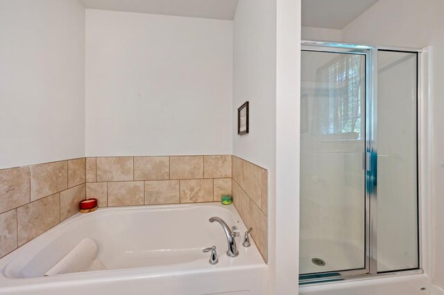 bathroom with plus walk in shower