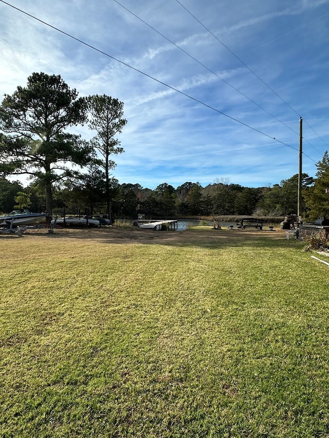 30191 Back Creek Rd, Hacksneck, VA 23358 - view of green lawn featuring a water view