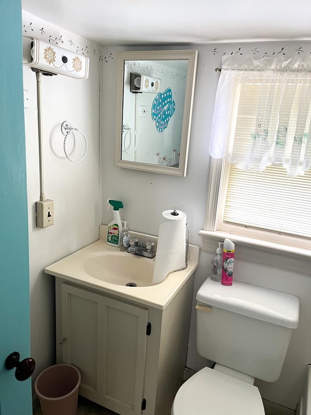 bathroom with vanity and toilet