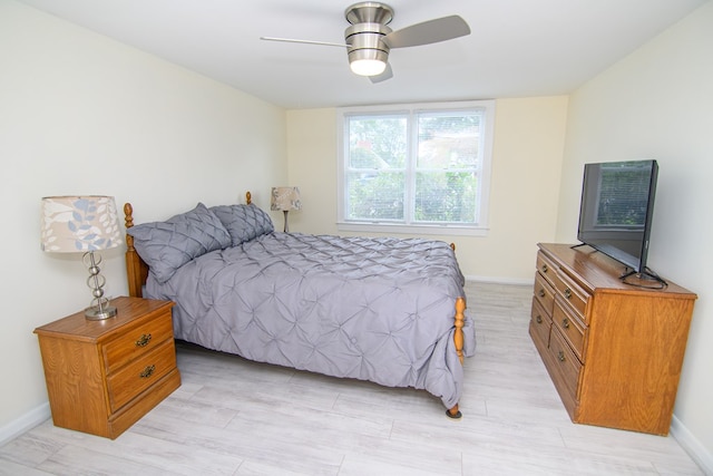 bedroom featuring ceiling fan