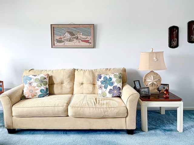 living room featuring carpet floors