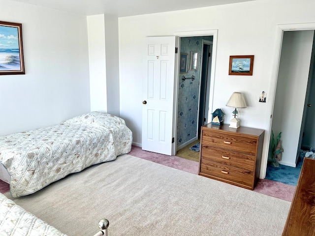 bedroom with carpet