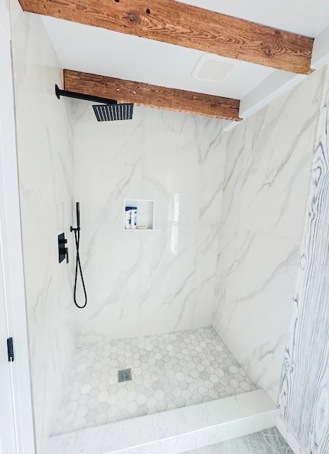 4169 Main St, Chincoteague, VA 23336 - bathroom featuring a marble finish shower