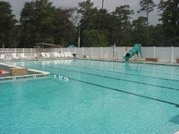 view of pool with a water slide