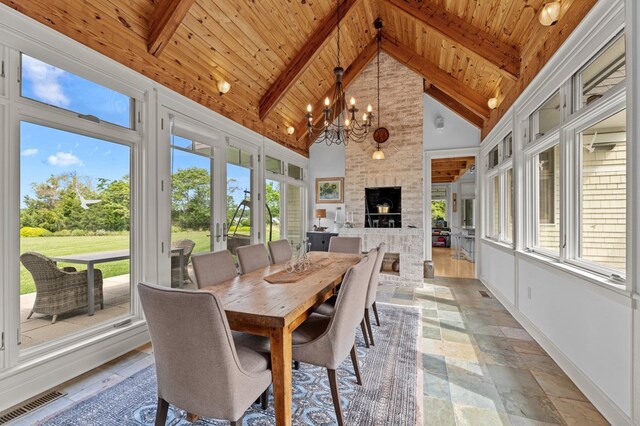 5457 Bayford Rd, Eastville, VA 23354 - sunroom / solarium with a chandelier
