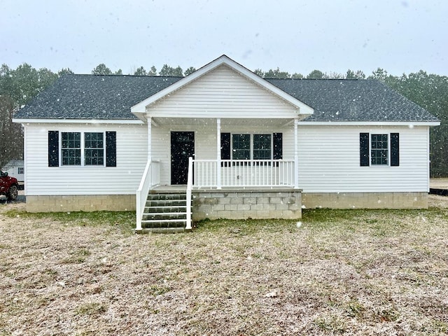 exterior space with a porch