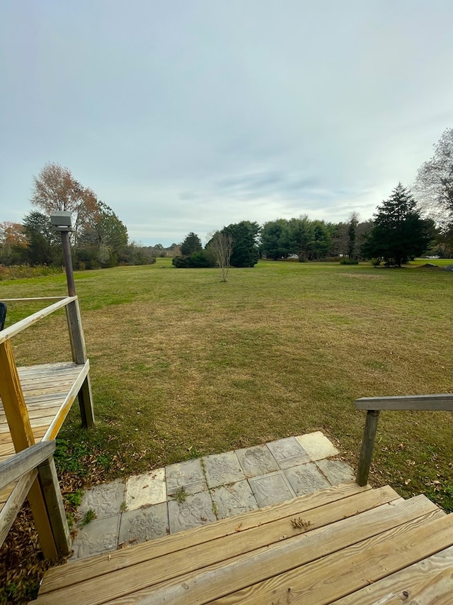 view of yard with a rural view