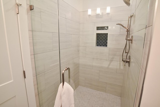 bathroom featuring walk in shower