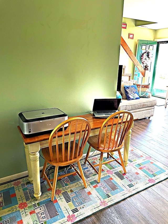 office featuring hardwood / wood-style floors