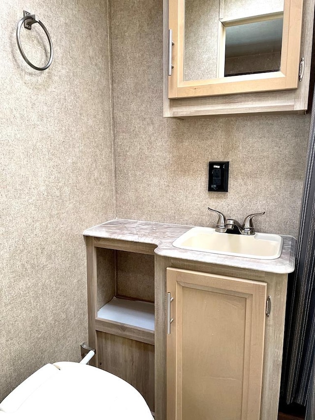 half bath with toilet and vanity