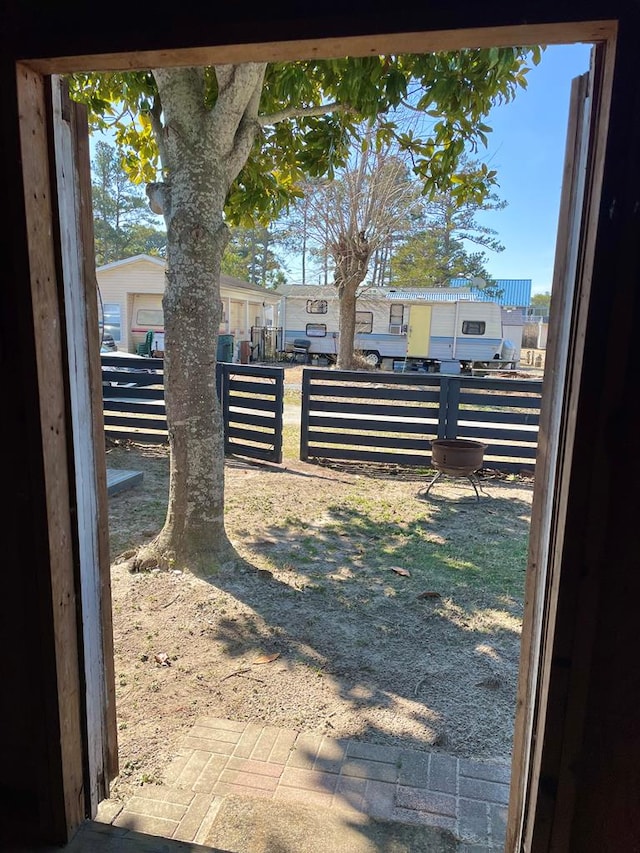 view of yard featuring fence