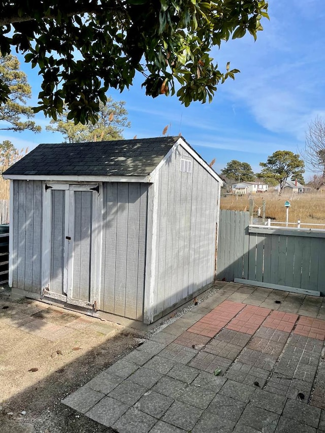 view of shed