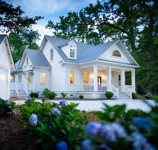 view of front of home with covered porch