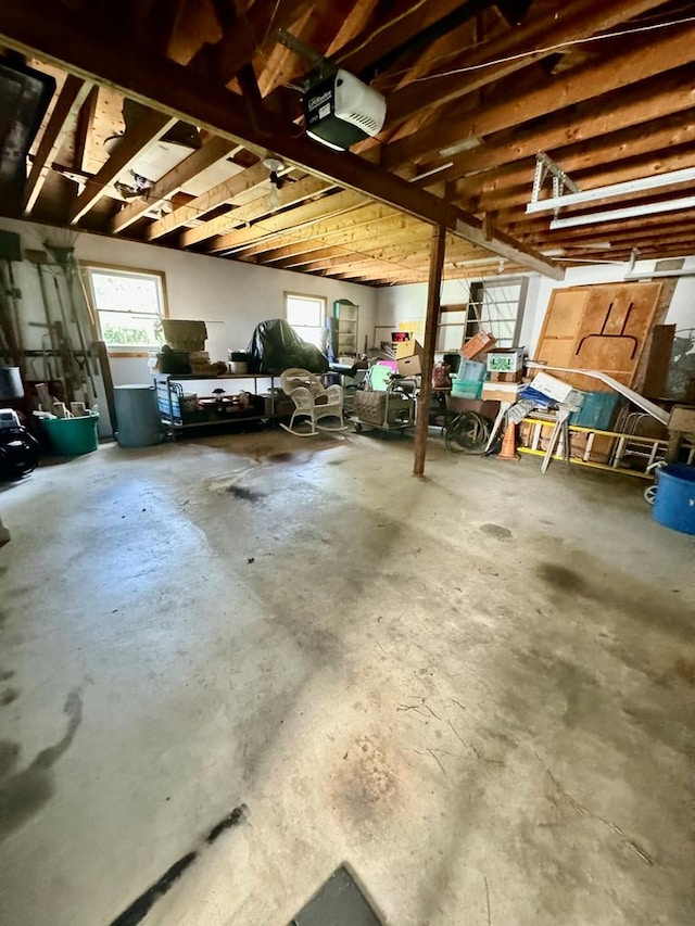 garage featuring a garage door opener