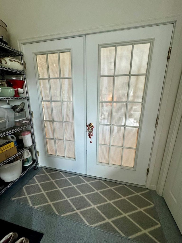 doorway featuring french doors