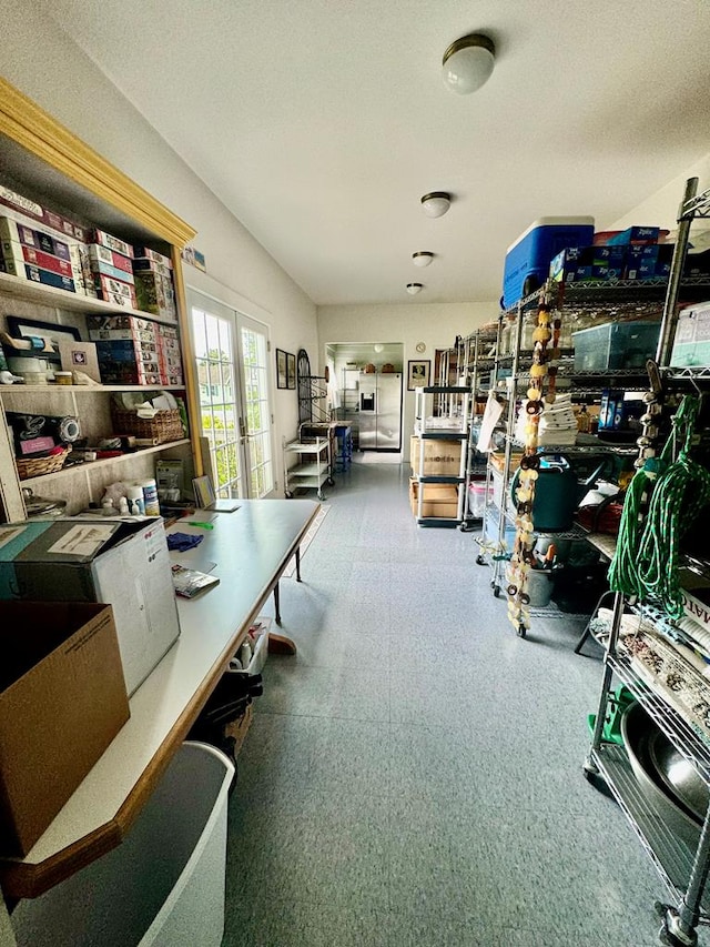 office featuring french doors