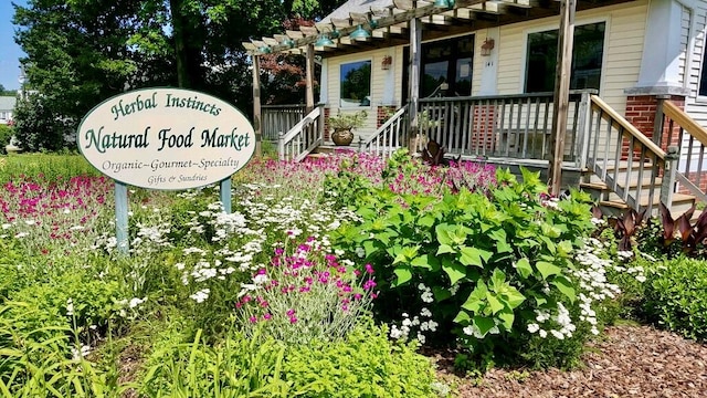 view of community sign