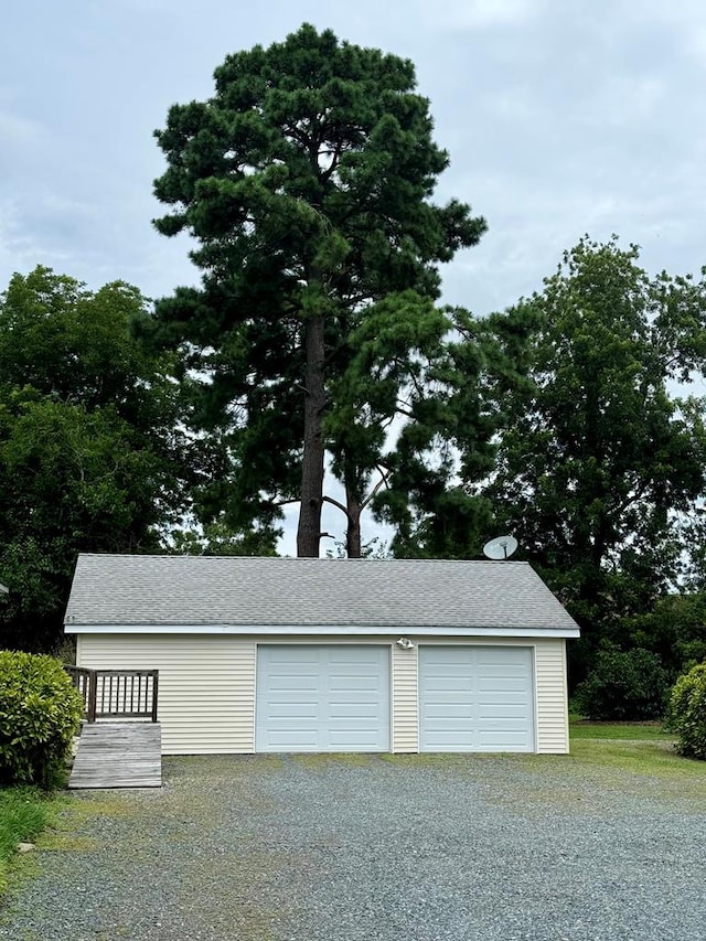 view of garage