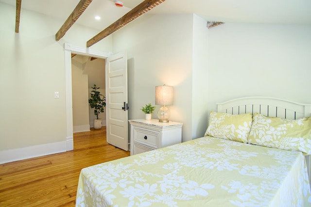 bedroom with light hardwood / wood-style flooring