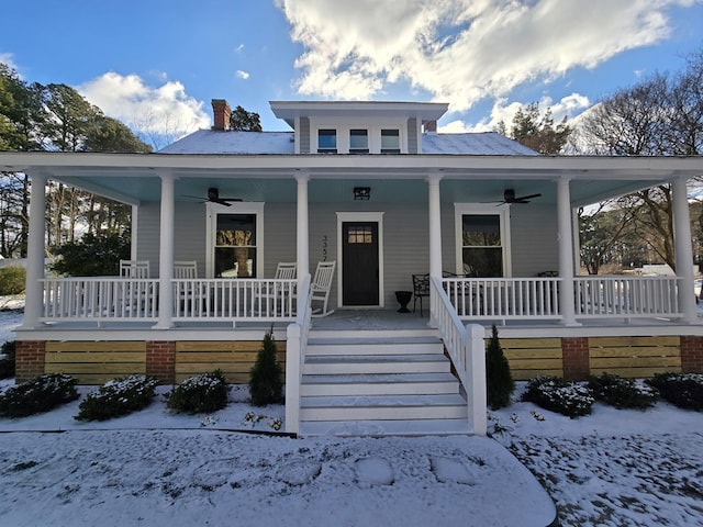 view of front of home featuring covered porch