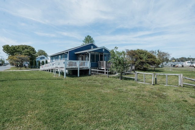 6345 Clark St, Chincoteague, VA 23336 - view of front of home featuring a deck