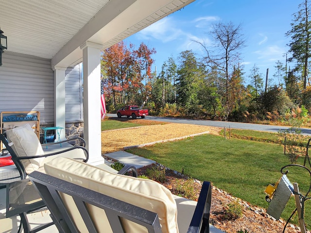 exterior space featuring covered porch