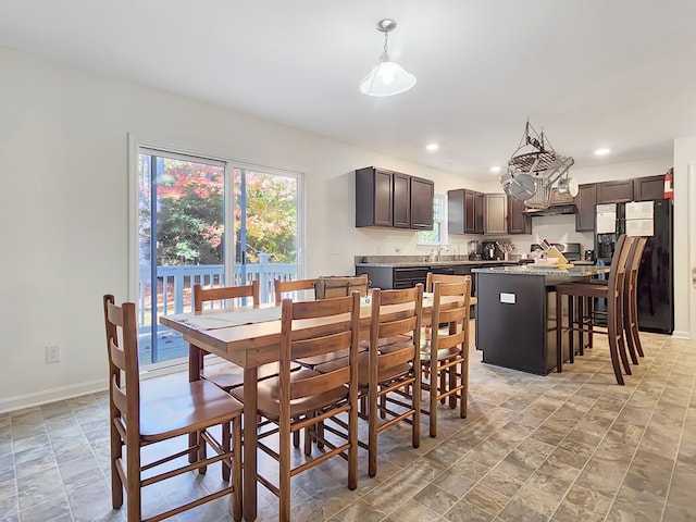 dining room with a wealth of natural light