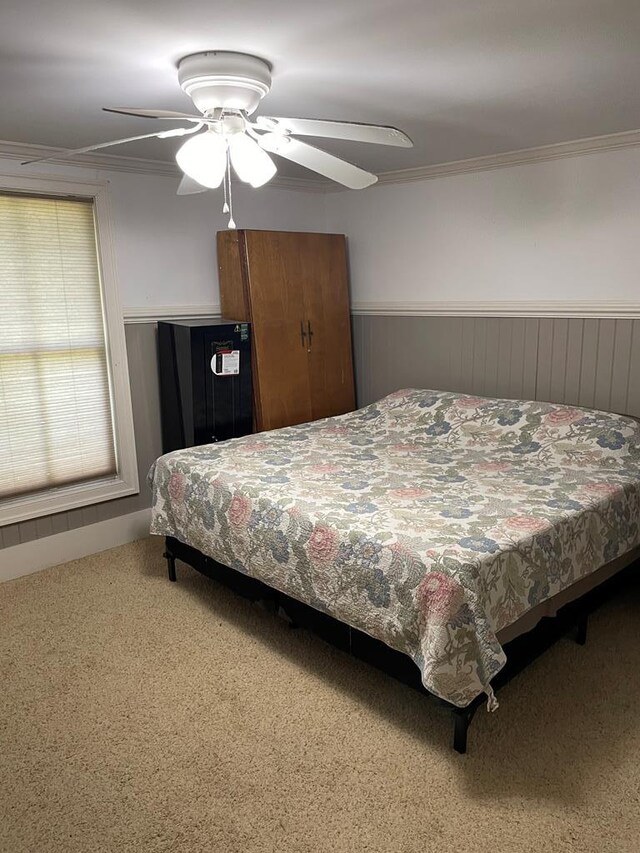 12 Justis St, Onancock, VA 23417 - bedroom featuring carpet flooring, crown molding, and ceiling fan