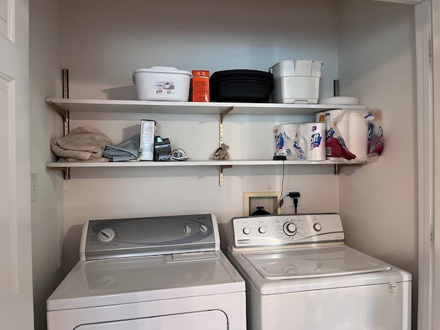 laundry area with washer and dryer