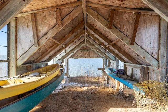 view of unfinished attic