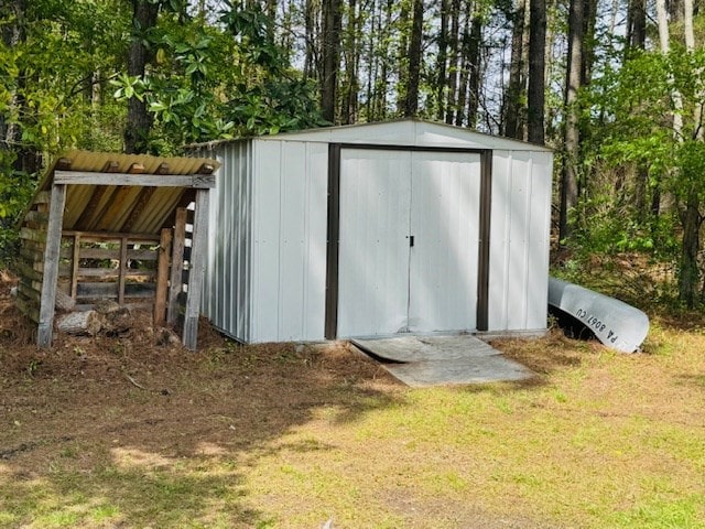 view of shed