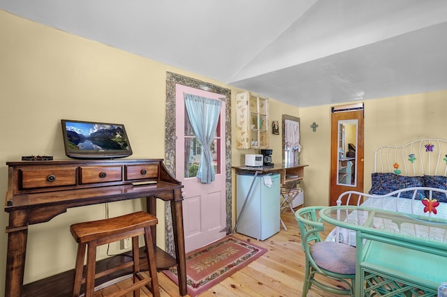 28099 Harborton Rd, Harborton, VA 23389 - bedroom featuring wood finished floors and vaulted ceiling