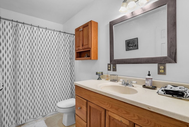 28099 Harborton Rd, Harborton, VA 23389 - bathroom featuring vanity, toilet, and a shower with shower curtain