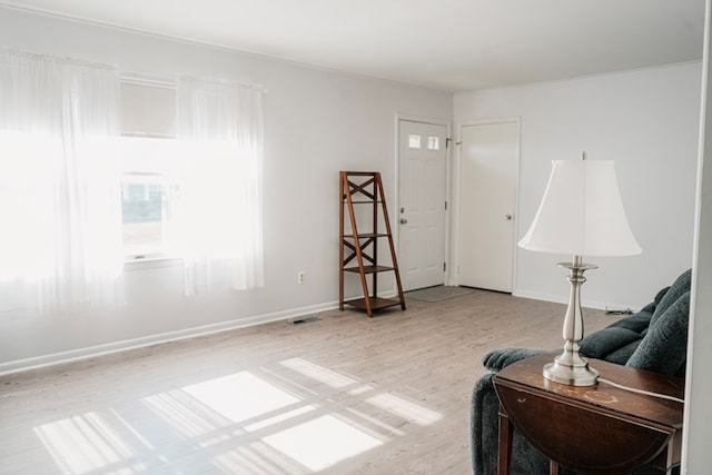 living room featuring light hardwood / wood-style flooring