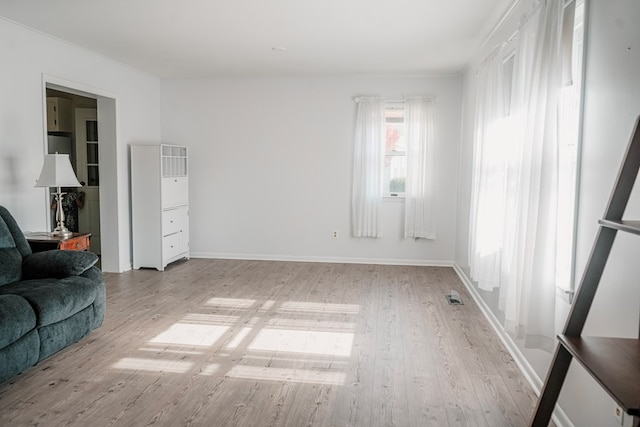 living room with light wood-type flooring