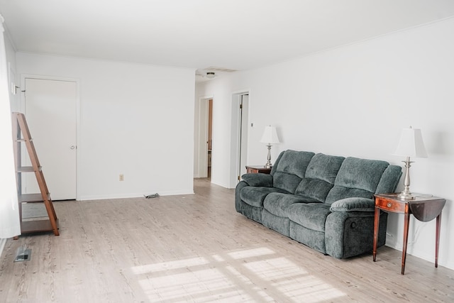 living room with wood-type flooring