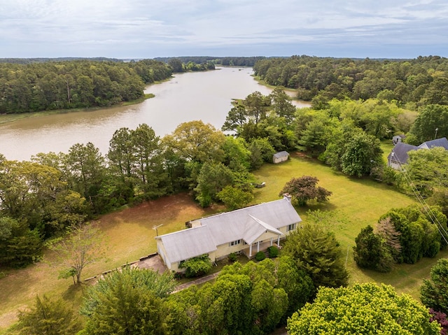 24324 Adams Hill Dr, Accomac, VA 23301 - bird's eye view of a large body of water and a heavily wooded area