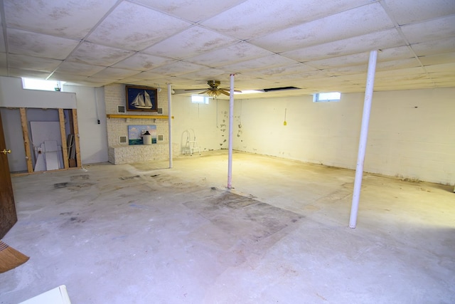 24324 Adams Hill Dr, Accomac, VA 23301 - basement with a paneled ceiling