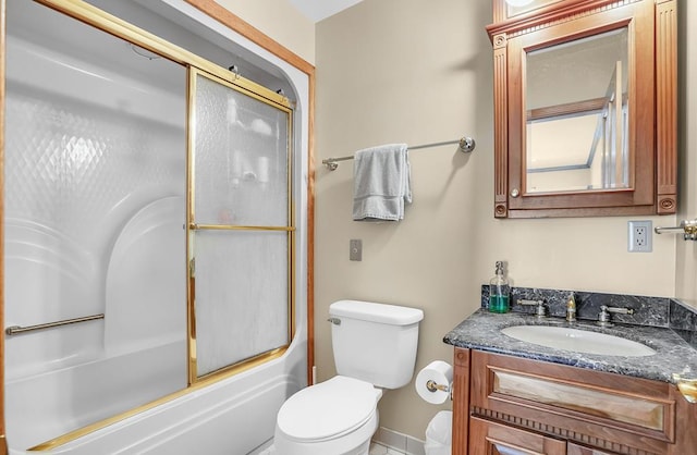 7442 E Side Rd, Chincoteague, VA 23336 - bathroom featuring vanity and shower / bath combination with glass door