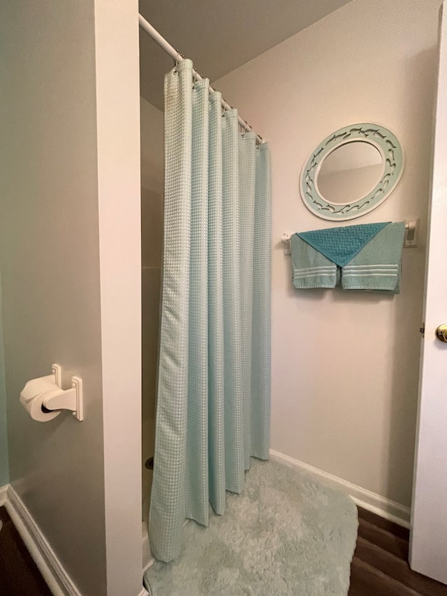 4097 Grand Bay Ct, Chincoteague, VA 23336 - full bath featuring curtained shower and baseboards